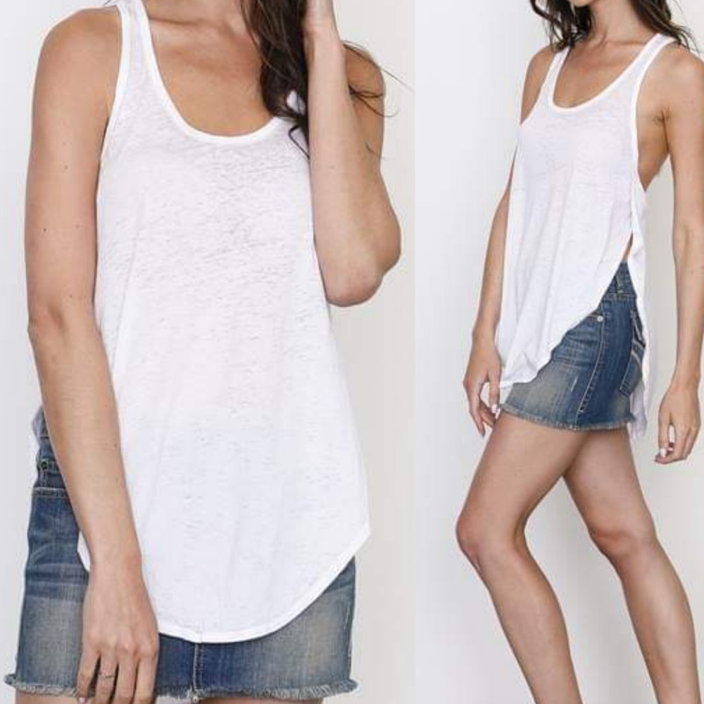 SOCAL MINERAL WASH BURNOUT RACERBACK TANK WHITE